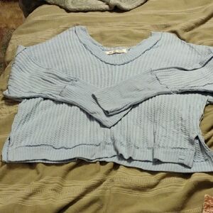 We The Free Light Blue Knit Sweater